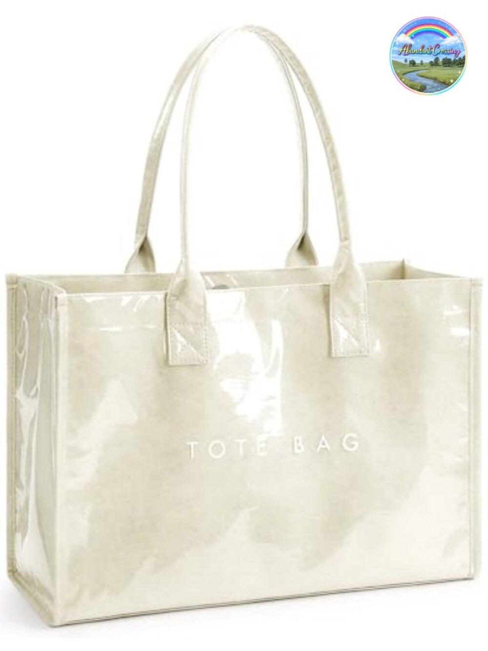 KALIDI PVC Kraft Paper Tote Bag Large Work Handbag Top Handle